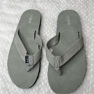 NWOT . J. Crew Gray Flip Flops Sandals Men's